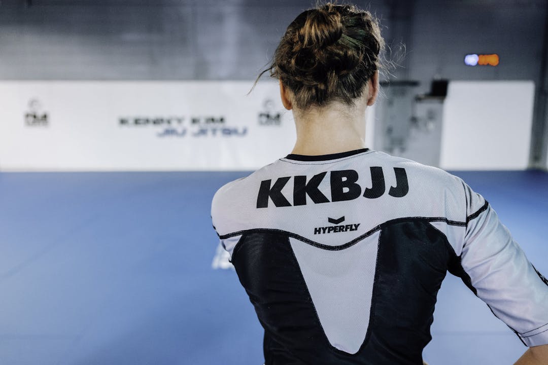 Brazilian Jiu Jitsu teenager at Kenny Kim BJJ in Marietta GA wearing her KKBJJ shirt